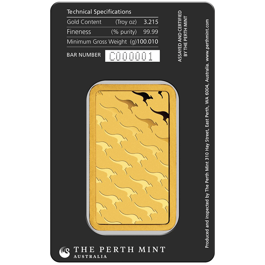 100 gram Gold Bar - The Perth Mint thumbnail 2