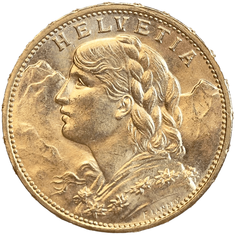 1915 Helvetia Vreneli  Gold Coin - 20 Swiss Francs — photo 1