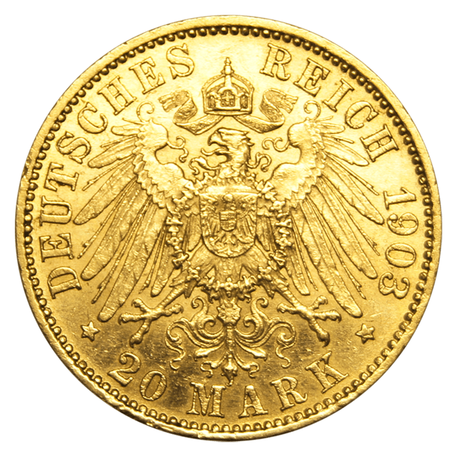 20 Mark Gold Coin - Wilhelm II von Preußen - Mixed Years thumbnail 2