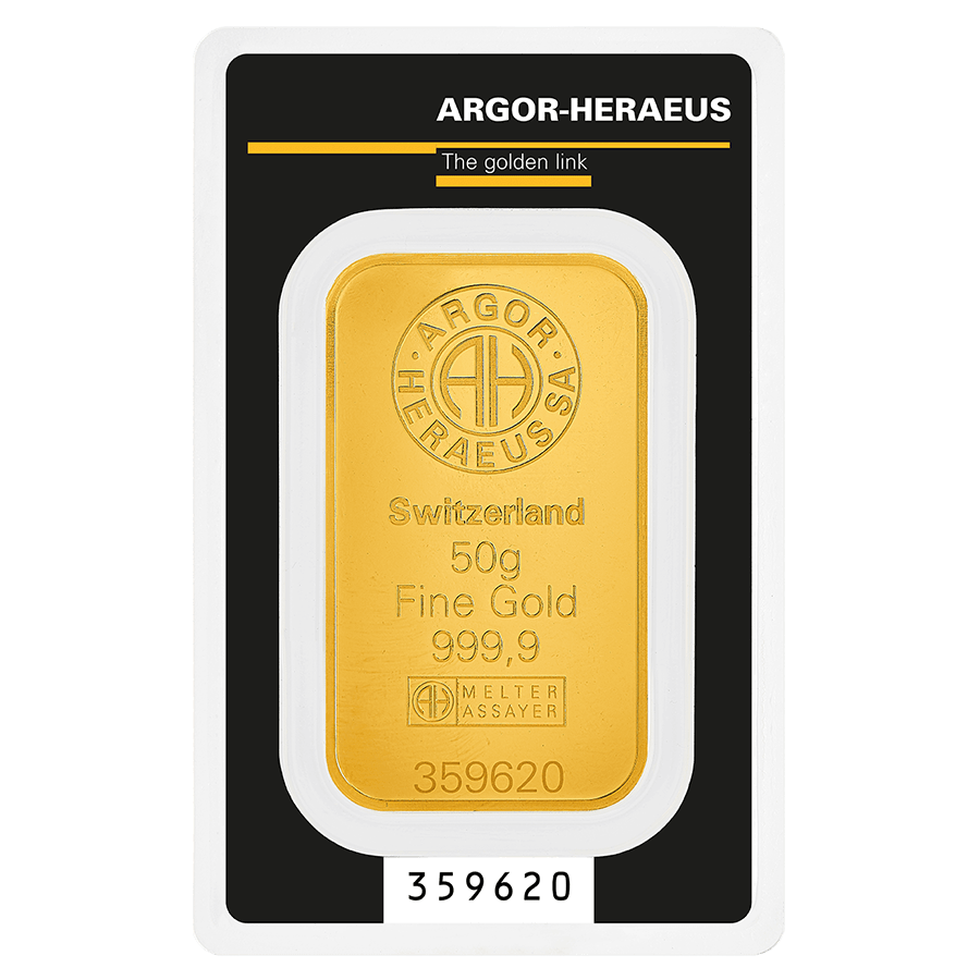 50 gram Gold Bar - Argor-Heraeus — photo 1