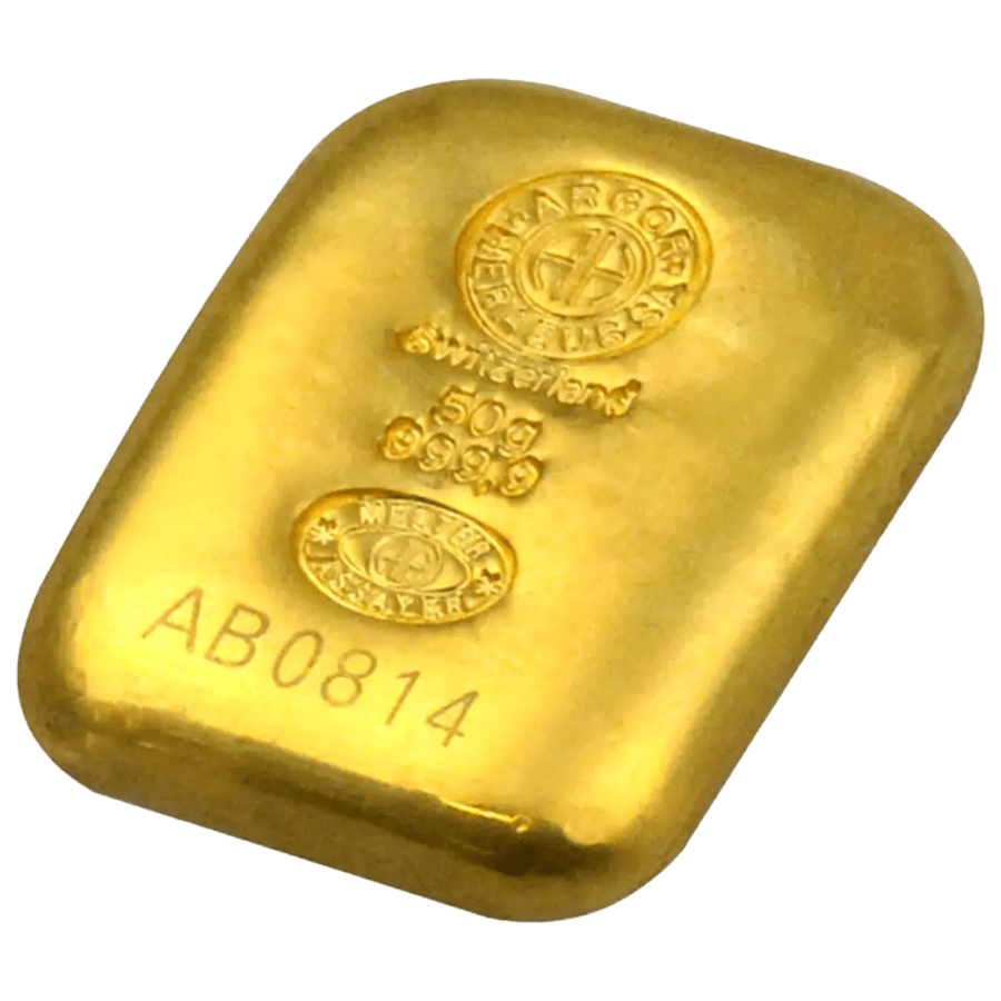 50 gram Gold Cast Bar - Argor-Heraeus thumbnail 3