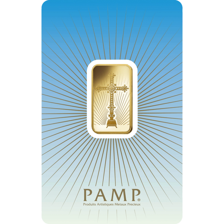10 gram Gold Bar - PAMP Suisse Romanesque Cross  — photo 1