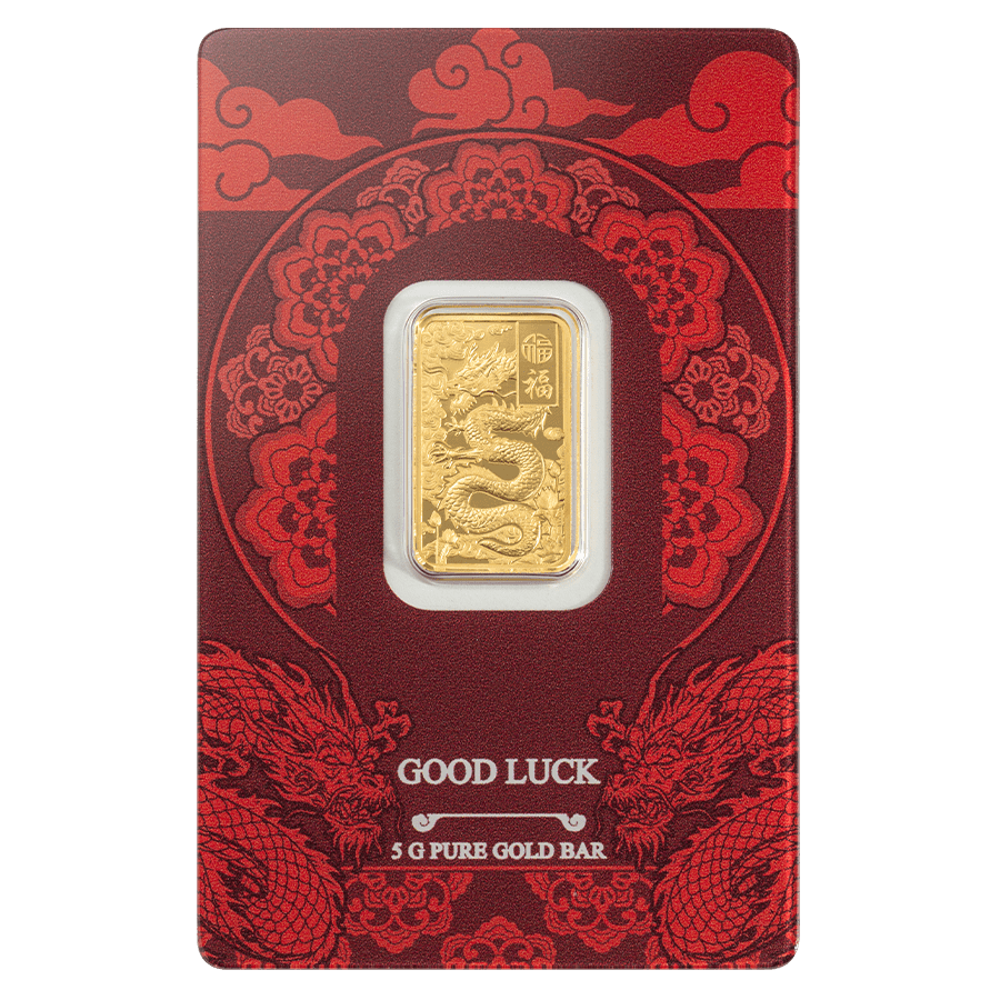 5 gram Gold Bar - Good Luck Yellow Dragon — photo 1