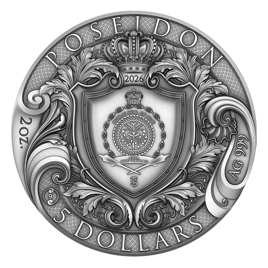 2 ounce Silver Coin - Poseidon thumbnail 2