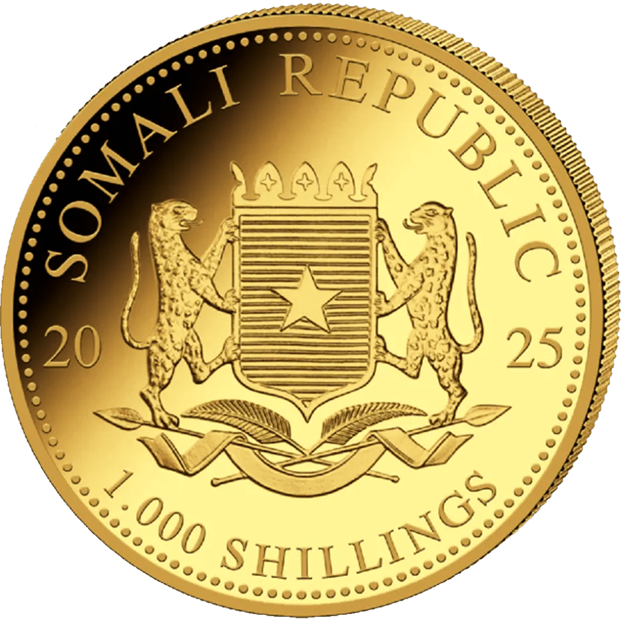 1 ounce Gold Coin - Somalia Elephant 2025 thumbnail 2