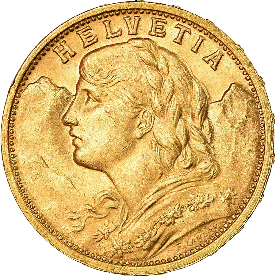 1907 Helvetia Vreneli  Gold Coin - 20 Swiss Francs — photo 1