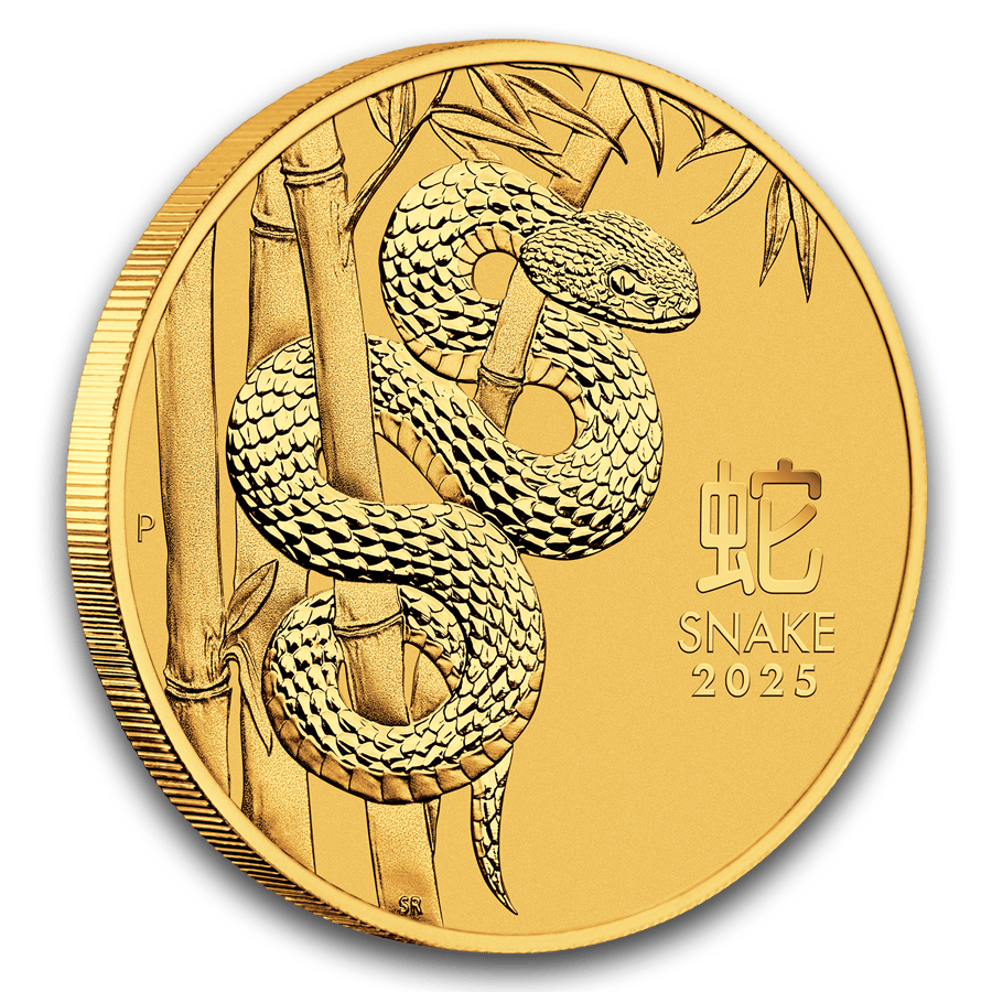 1/10 ounce Gold Coin -  Australia Lunar Snake BU 2025 (Series III) thumbnail 3