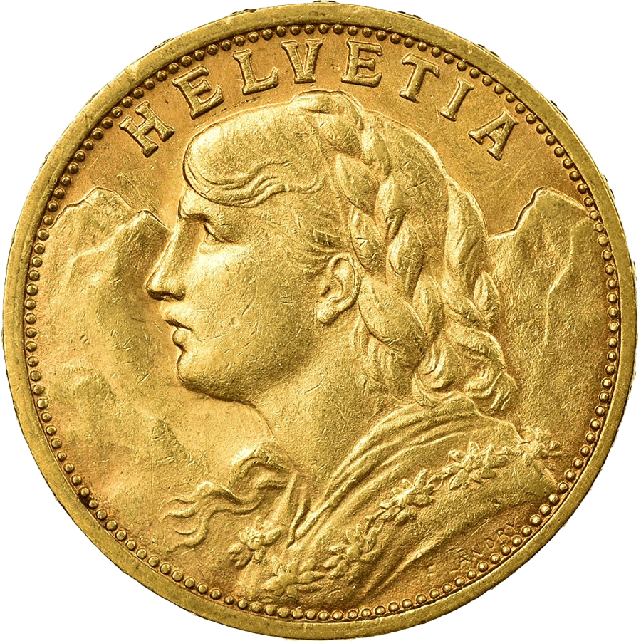 1906 Helvetia Vreneli  Gold Coin - 20 Swiss Francs — photo 1