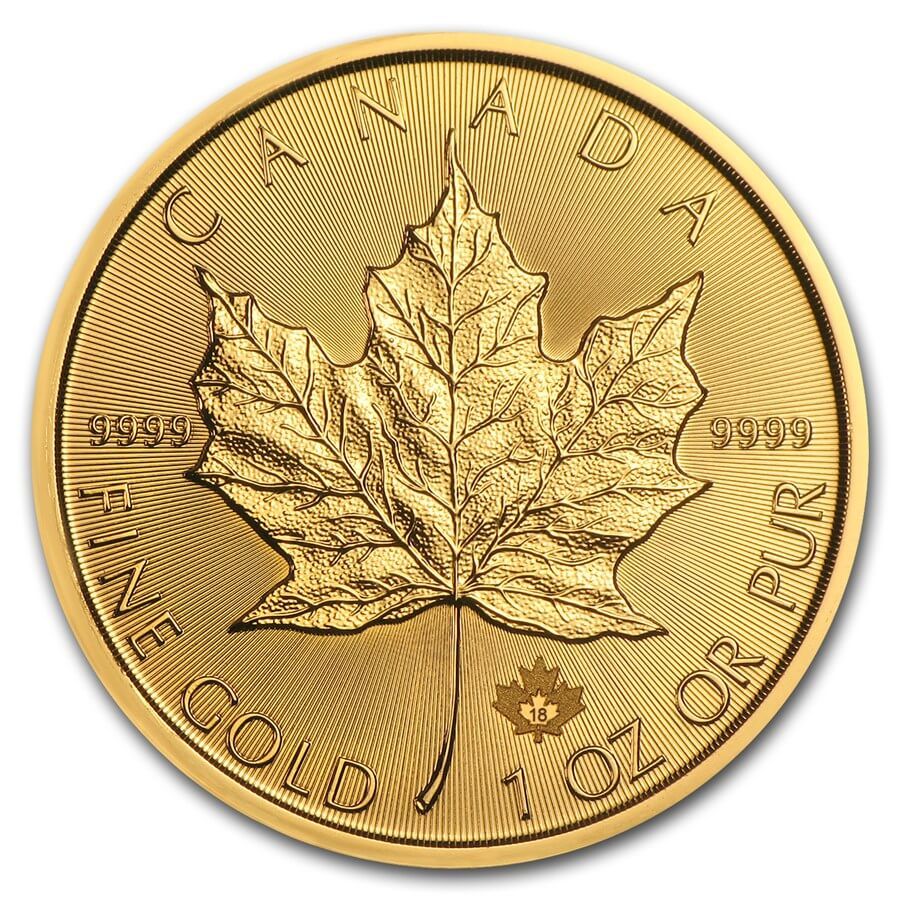 1 ounce Gold Coin - Maple Leaf BU 2018  — photo 1