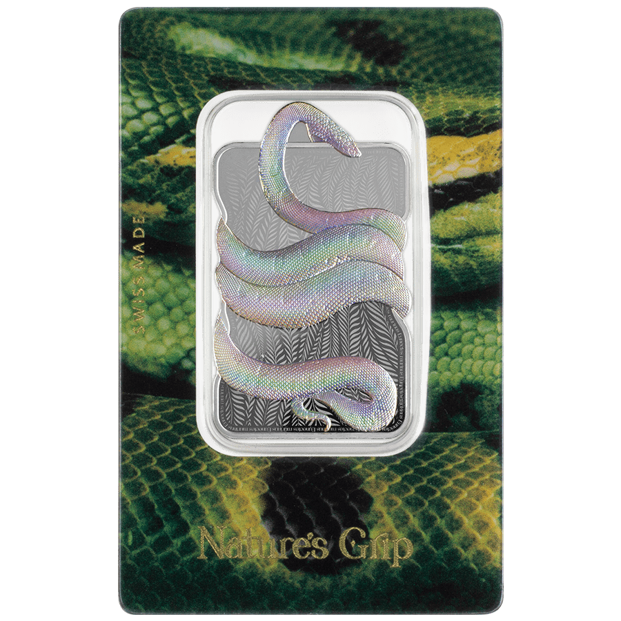 1 ounce Silver Bar - Nature's Grip - Green Anaconda — photo 1