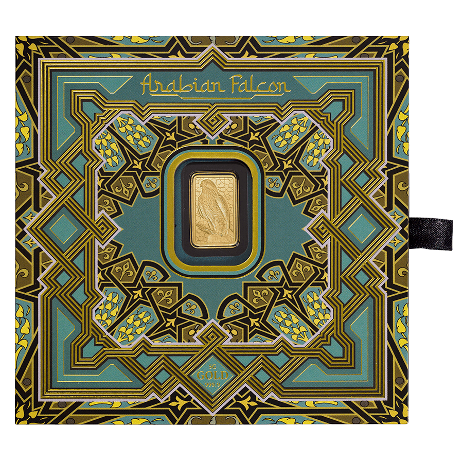 5 gram Gold Bar - Arabian Falcon with Frame thumbnail 7