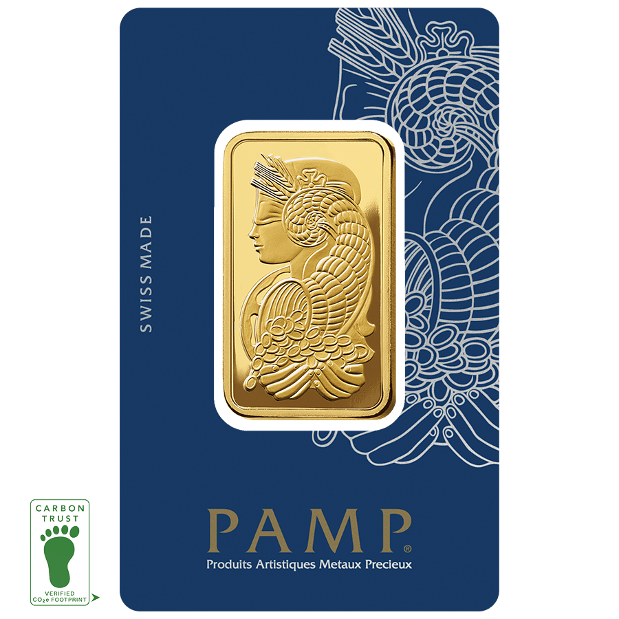 1 ounce Gold Bar - Lady Fortuna Carbon Reduced — photo 1