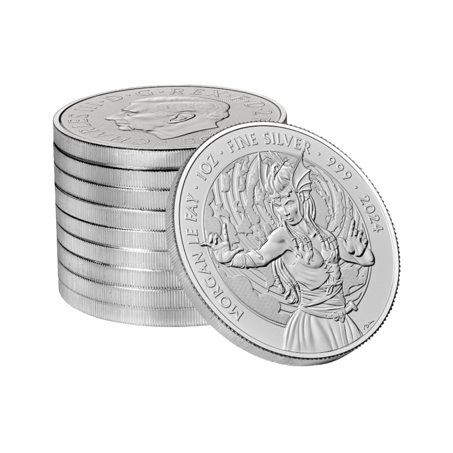 1 ounce Silver Coin - Myths and Legends - Morgan Le Fay 2024 thumbnail 3