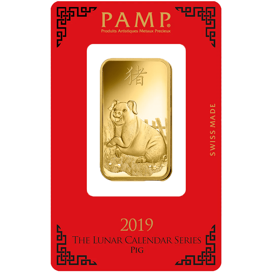 1 ounce Gold Bar - PAMP Suisse Lunar Pig — photo 1