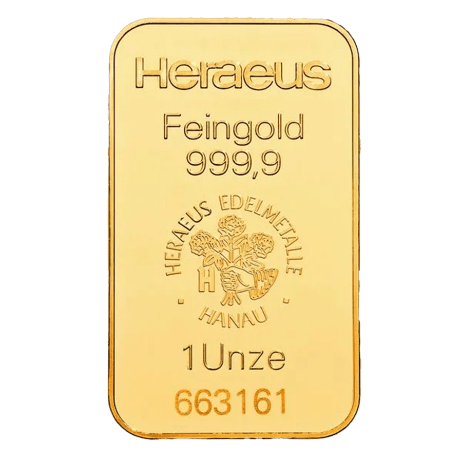 1 ounce Gold Bar - Heraeus thumbnail 2