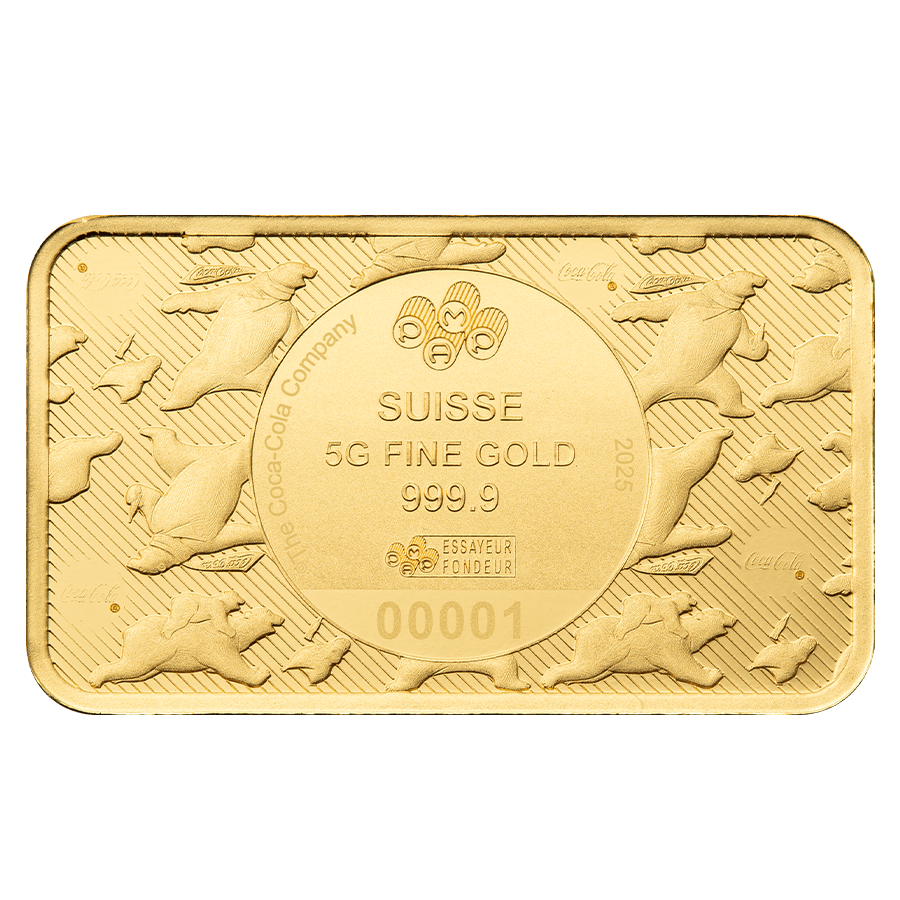 5 gram Gold Bar - Coca Cola Holiday Polar Bear thumbnail 4