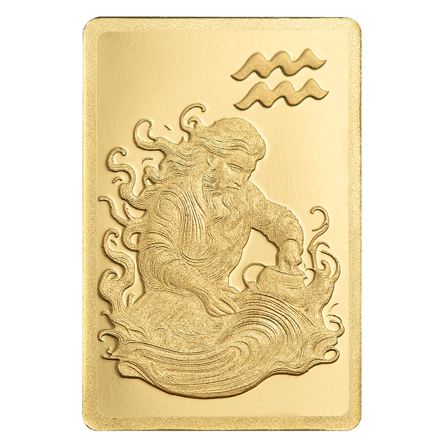 0.5 gram Gold Bar - Zodiac Aquarius thumbnail 3