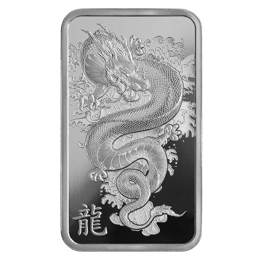 1 ounce Silver Bar - PAMP Suisse Lunar Dragon - 2024 — photo 1