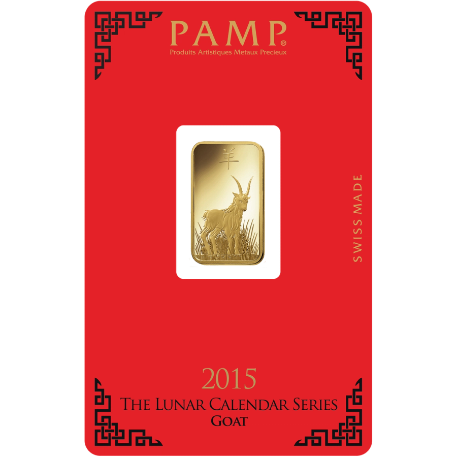 5 gram Gold Bar - PAMP Suisse Lunar Goat — photo 1