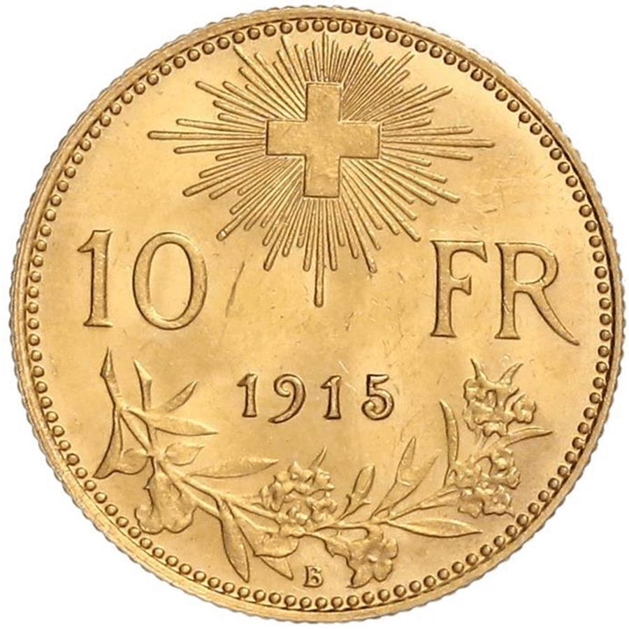 10 Francs Gold Coin - Swiss Vreneli - Mixed Years thumbnail 2