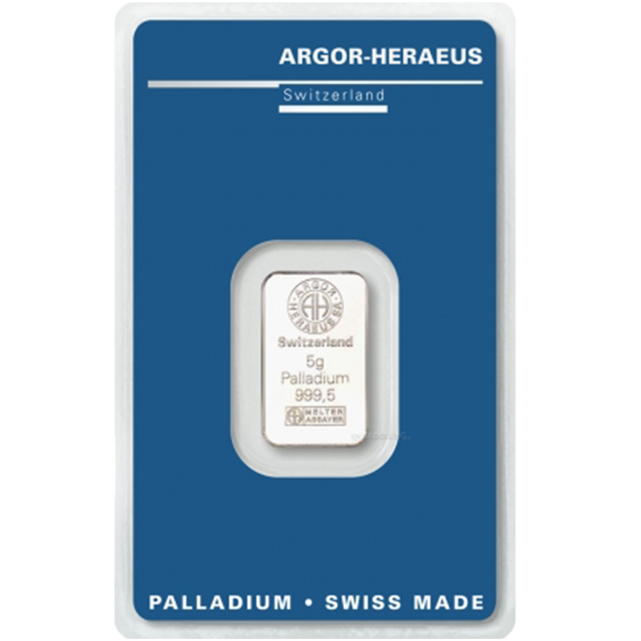 5 gram Palladium Bar - Argor-Heraeus — photo 1