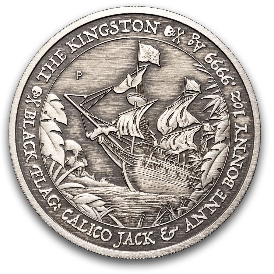 1 ounce Silver Coin - Black Flag The Kingston Antiqued 2024 — photo 1