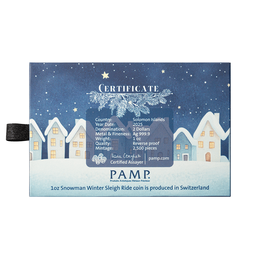 1 ounce Silver Shaped Coin - Snowman Sleigh Ride thumbnail 5