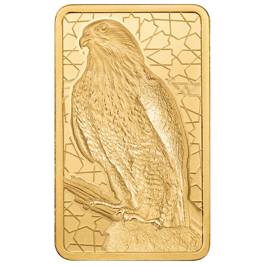 5 gram Gold Bar - Arabian Falcon with Frame — photo 1