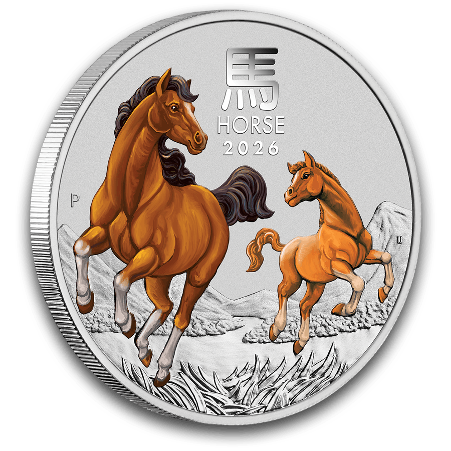 1 ounce Silver Coin - Colorized Australian Lunar Horse 2026 thumbnail 3