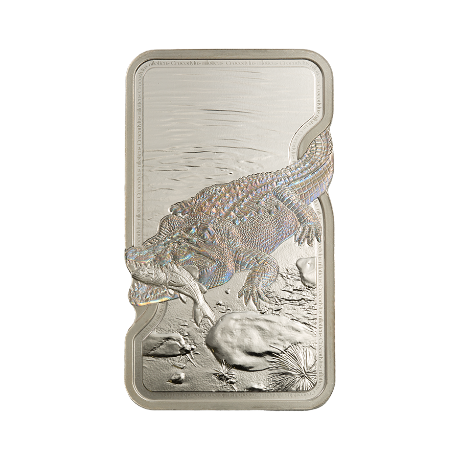1 ounce Silver Bar - Nature's Grip - Nile Crocodile thumbnail 3