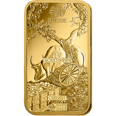 5 gram Gold Bar - PAMP Suisse Lunar Ox thumbnail 4