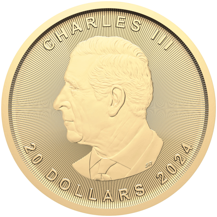 1/2 ounce Gold Coin - Maple Leaf Charles III 2024 thumbnail 2
