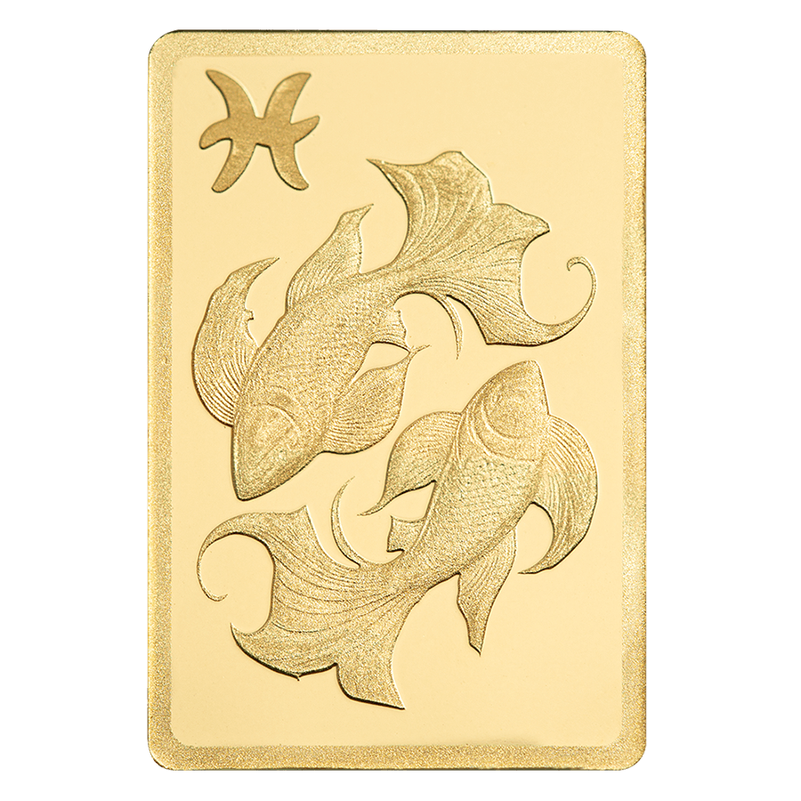 0.5 gram Gold Bar - Zodiac Pisces thumbnail 3