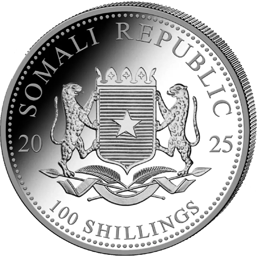 1 ounce Silver Coin - Somalia Elephant 2025 thumbnail 2