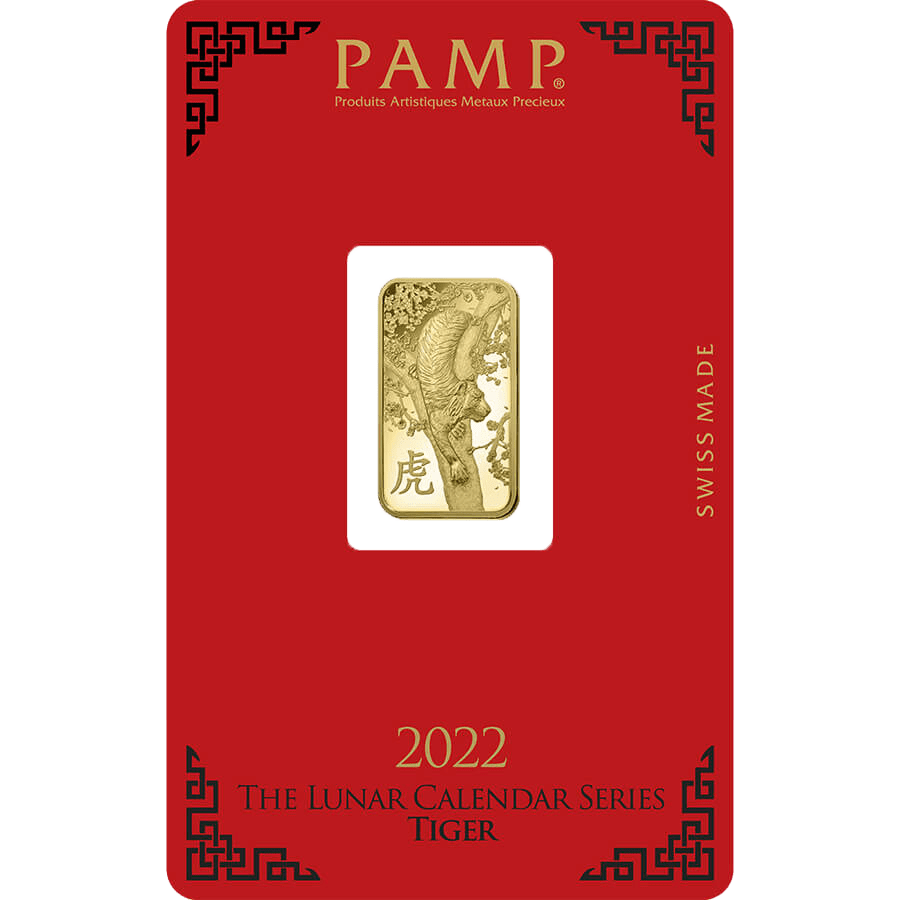 5 gram Gold Bar - PAMP Suisse Lunar Tiger — photo 1