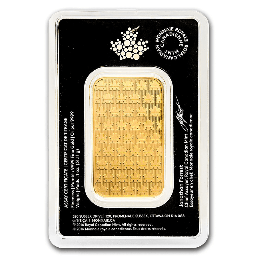 1 ounce Gold Bar - Royal Canadian Mint thumbnail 4