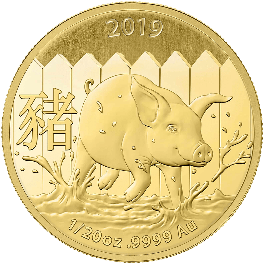 1/20 ounce Gold - Lunar Pig BU 2019 — photo 1