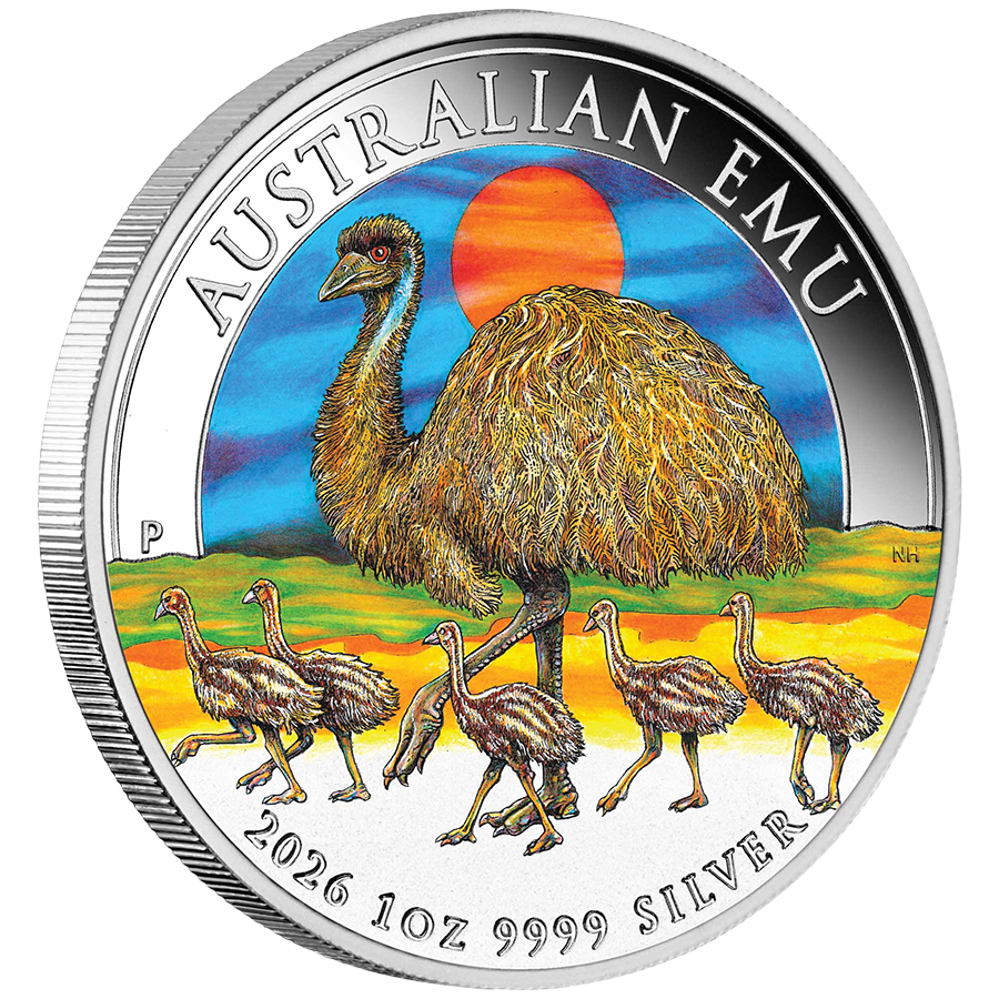 1 ounce Silver Coin - Perth Mint Colorized Emu 2026 thumbnail 2