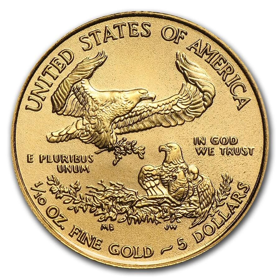 1/10 ounce Gold Coin - American Eagle BU 2019 thumbnail 2