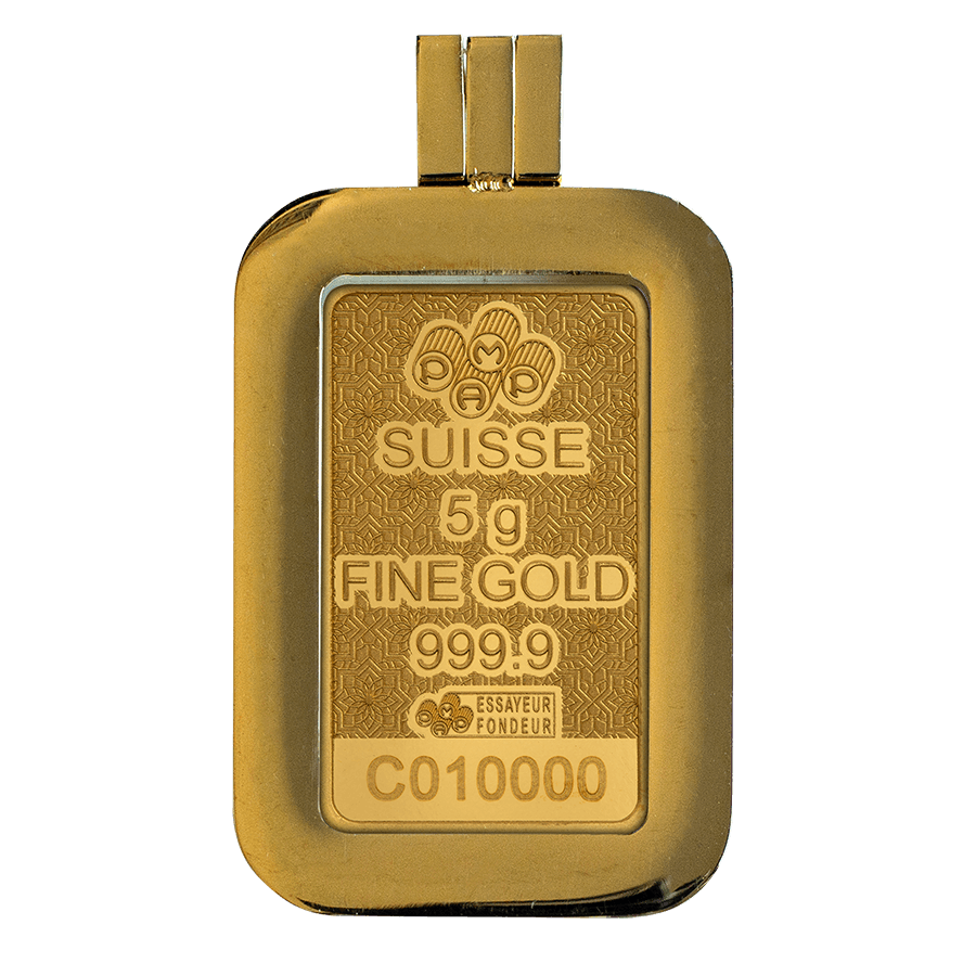5 gram Gold Bar - Arabian Camel with pendant frame thumbnail 2