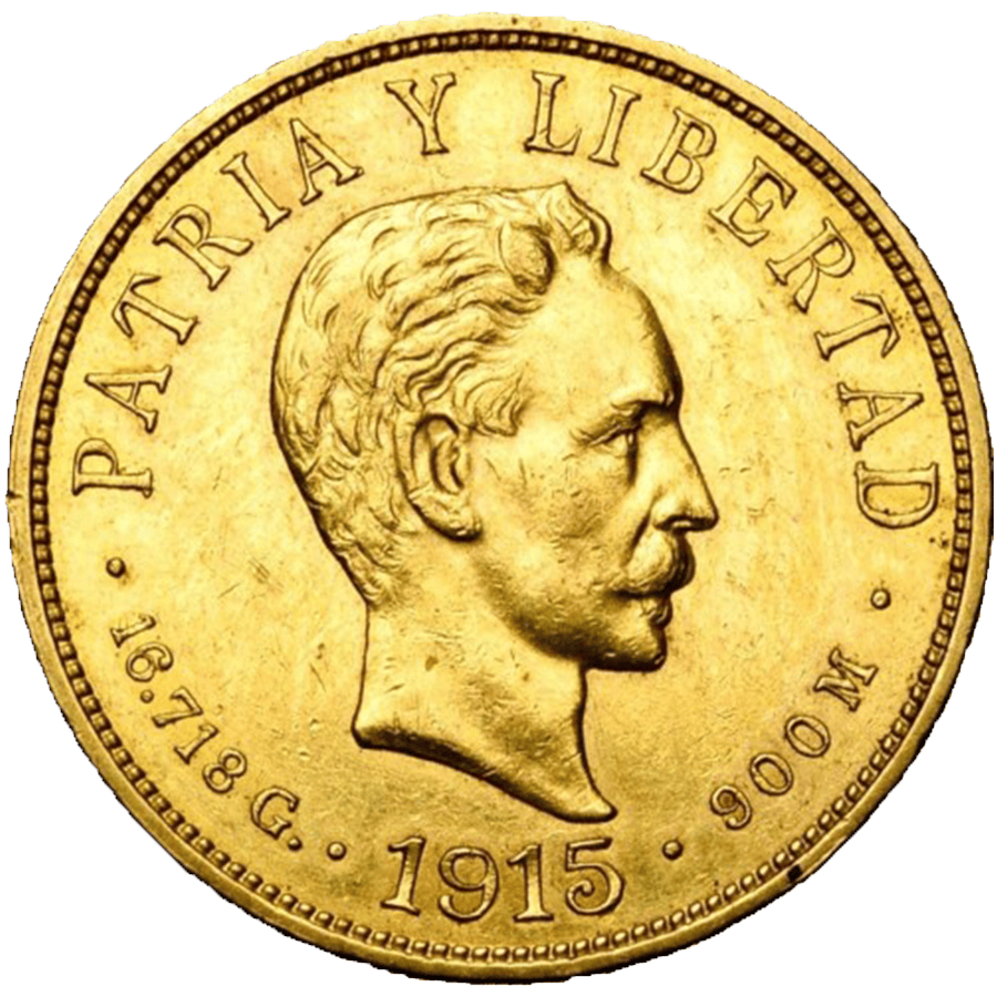 10 Pesos Gold Coin - Cuba (José Marti) 1915-1916 — photo 1