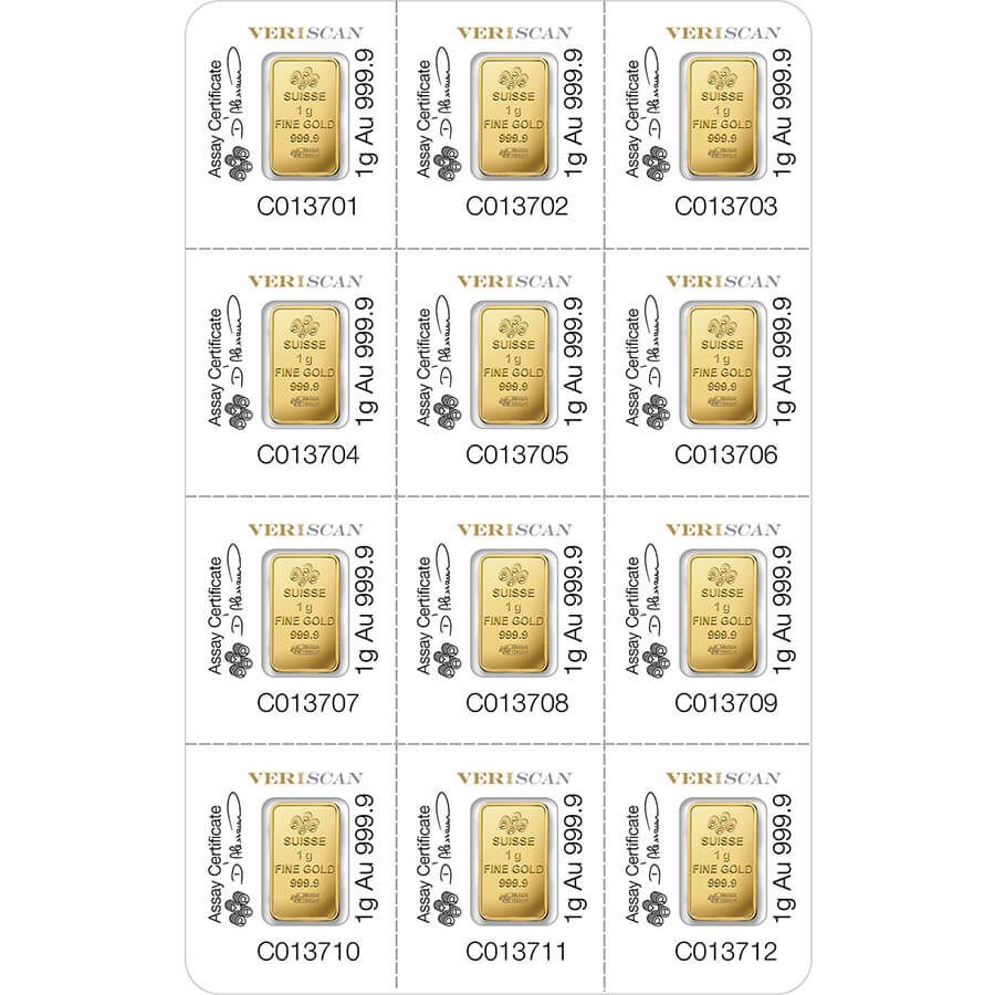 12x1 gram multigram Gold Bar - PAMP Suisse Lady Fortuna thumbnail 2
