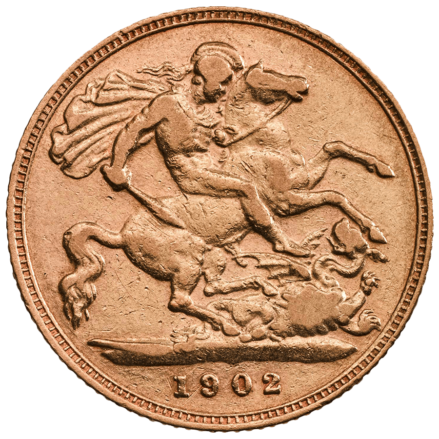 1/2 British Pound Coin - 1901 - 1910 Sovereign Edward II — photo 1