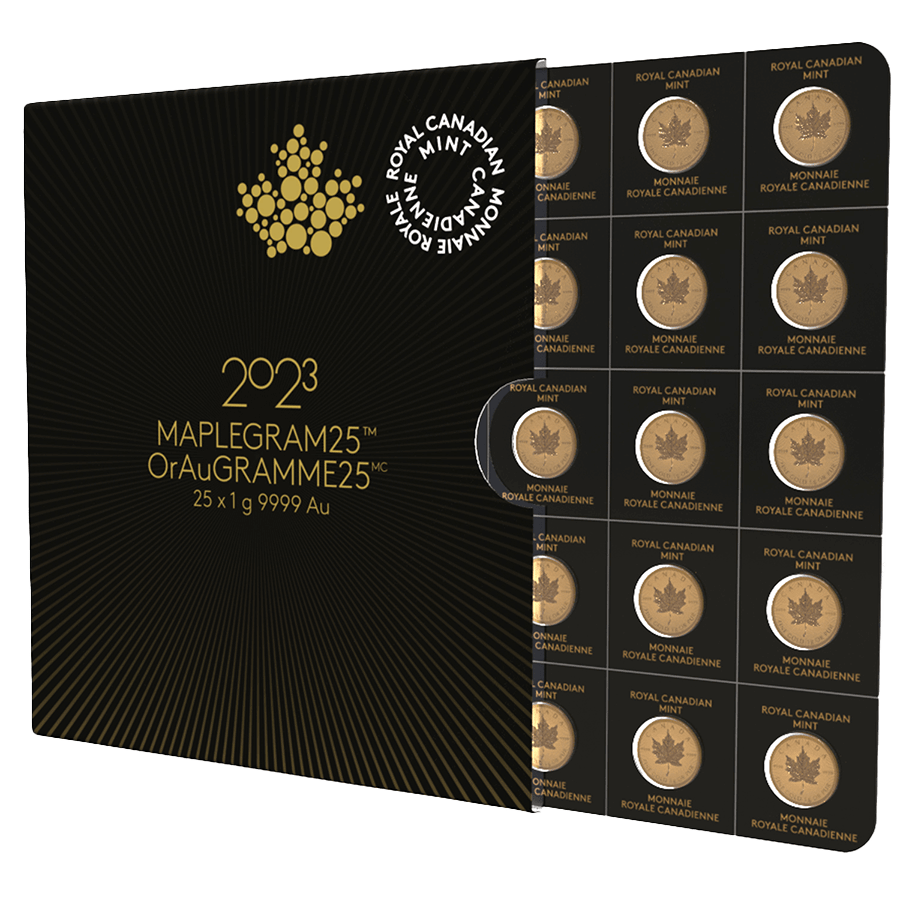 25x1 gram Maplegram Gold Coin - Maple Leaf Elizabeth II 2023 — photo 1