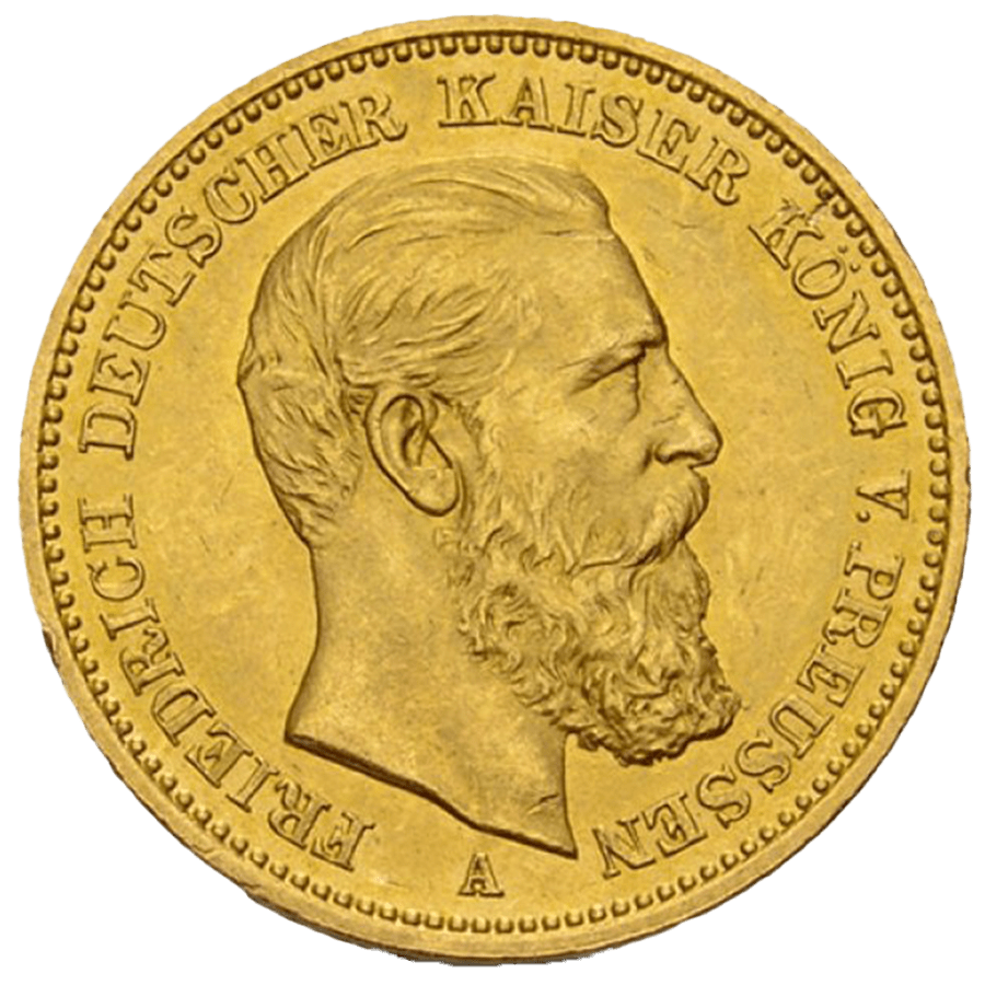 20 German Marks Gold Coin - 1888 Prussia Friedrich III — photo 1