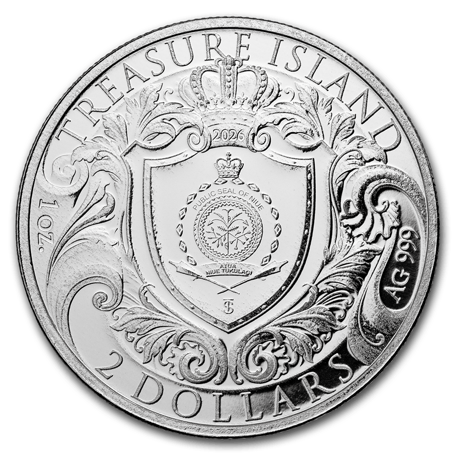 1 ounce Silver Coin - Treasure Island thumbnail 2