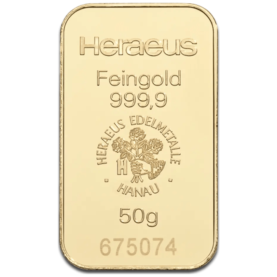 50 gram Gold Bar - Heraeus thumbnail 3