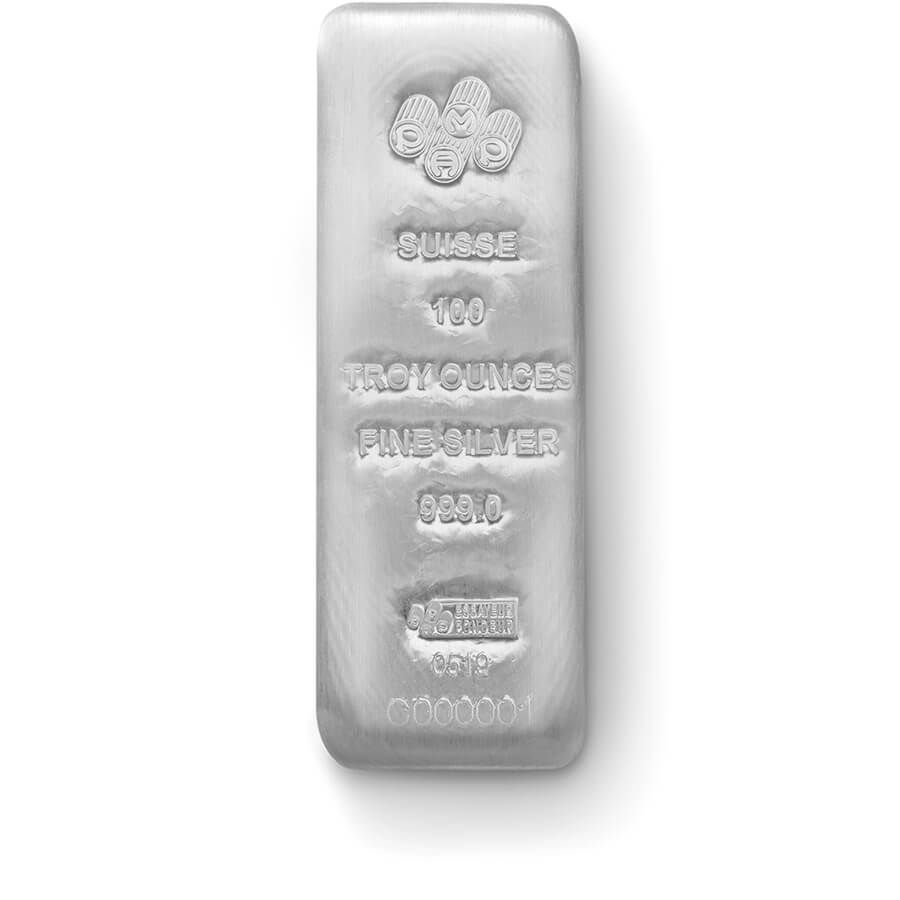 5x100 ounce Silver Bars Monster Box - PAMP Suisse thumbnail 2