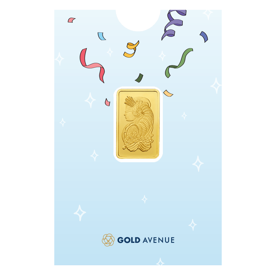 5 gram Gold bar - Lady Fortuna (with "Celebration" Gift Sleeve) — photo 1