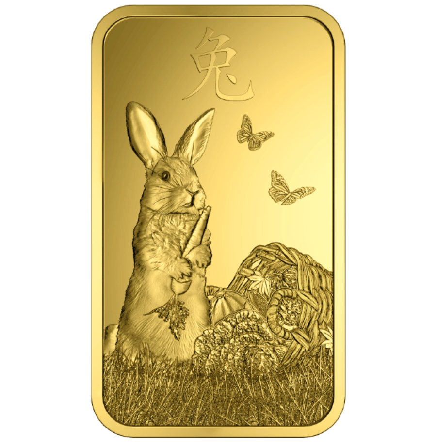 5 gram Gold Bar  - PAMP Suisse Lunar Rabbit thumbnail 3